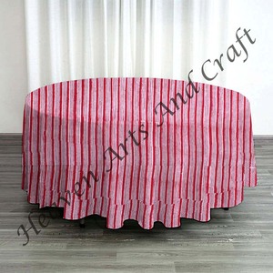 Mantel estampado de bloques de mano de algodón 100%, tamaño personalizado, paño de banquete redondo/cuadrado con técnica de tela tejida para bodas - Product Image 5