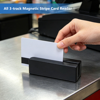 Pembaca Kartu Magnetik 3-Slot Hi-Co/Lo-Co dengan Indikator LED dan Buzzer, Antarmuka USB, Sesuai Standar ISO7811 AAMVA DMV
