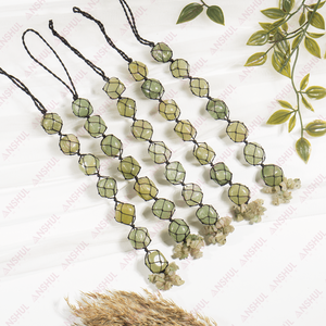 Colgantes de Aventurina Verde con Borlas, Piedras de Cristal Naturales Curativas para Decoración del Hogar y Coche, Meditación, Precio al por Mayor - Product Image 2