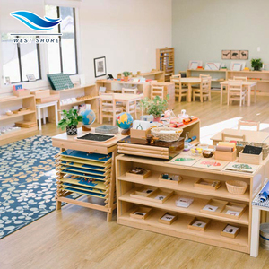Montessori-Muebles <span class=keywords><strong>de</strong></span> Madera para Niños, Organizador <span class=keywords><strong>de</strong></span> Estantería <span class=keywords><strong>de</strong></span> Almacenamiento con Mesa, Silla, Guardería, Guardería - Product Image 1