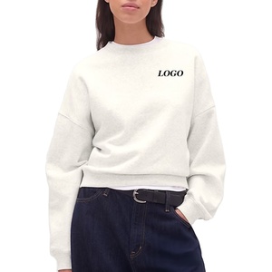 Sweat-shirt pour femme uni à manches longues, matière de haute qualité, avec logo personnalisable pour les acheteurs en gros - Product Image 1