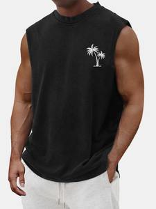 Camiseta sin Mangas para Hombre de Alta Calidad, Color Gris Claro, Lavado Ácido, Diseño Personalizado, Transpirable, Talla Grande, para Gimnasio, de Bearfit - Product Image 4