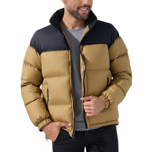 Vestes pour hommes personnalisables, matelassées, avec capuche, fermeture éclair, décoration brodée, teinture unie, toutes les couleurs d'hiver, veste pour hommes - Product Image 2