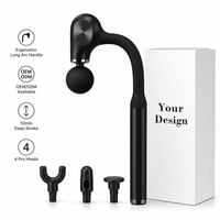 Pistolet de massage électrique personnalisé pour les tissus profonds, rechargeable, ergonomique, avec longue poignée, pour soulager les douleurs corporelles