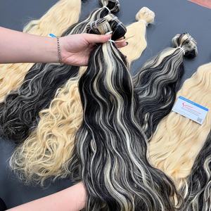 Extension de cheveux humains de couleur ondulée vietnamienne Blonde et couleur piano longueurs complètes de 12-28 pouces prêt à expédier - Product Image 5