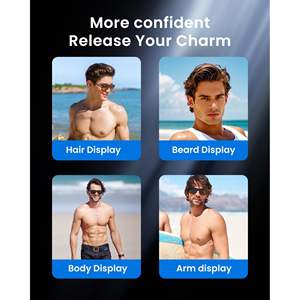 Recortadora de Barba Eléctrica Inalámbrica para Hombre con Aspiradora Integrada y Peine de Longitud Ajustable para Bigote, Funciona con Batería para Uso en Autocaravanas - Product Image 6