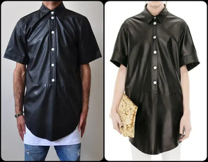 Chemise en cuir véritable pour homme de haute qualité, en daim, manches longues, style vintage, décontractée, boutonnée, dernier design, vente chaude - Product Image 4