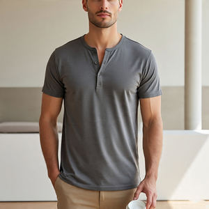 <b>Men's</b> Henley T <b>Shirts</b> Short Sleeve 100% Cotton Polyester Button Down Tee <b>Shirts</b> <b>Men</b> Casual Henley T <b>Shirts</b> <b>Mens</b> - Product Image 1