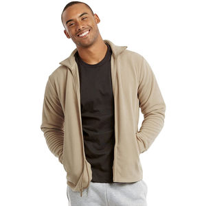 Servicio OEM invierno cremallera completa 100% tela de poliéster logotipo personalizado bordado cálido polar hombres chaqueta High Street Stand Front - Product Image 6