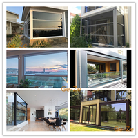 Fenêtre électrique intelligente à levage automatique, fenêtre coulissante verticale en verre avec télécommande pour villas, maisons, hôtels et projets