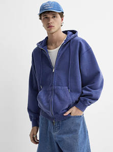 100% Cotton Zip-Up <b>Hoodie</b> Eco-Friendly Anti-Pilling Feature Streetwear Style <b>Long</b> Length Hooded Collar Front Logo <b>for</b> Winter - Product Image 3