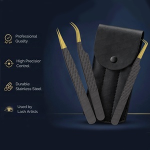 Pinzas de Acero Inoxidable con Punta de Fibra para Extensión de Pestañas, Antiestáticas, Duraderas, con Logotipo Personalizado, Bajo Su Propia Marca - Product Image 4