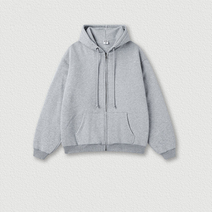 <b>Men's</b> Oversized <b>Black</b> Zip-Up Fleece Hoodie Polyester/Cotton Regular Fit Solid Color Pocket Design Breathable Waterproof Autumn - Product Image 2