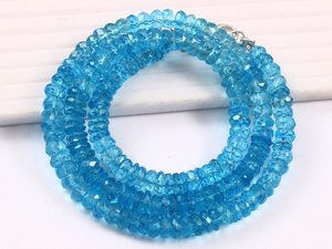 Collier de perles rondes facettées en topaze bleue, rare topaze bleue suisse, bijoux scintillants pour femmes - Product Image 6