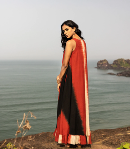 ชุดแม็กซี่เดรสยาวแขนกุดแบบขาบานสำหรับผู้หญิง,ชุดกระโปรงลำลองหลากสีพิมพ์ลายมัดย้อมสำหรับฤดูร้อน - Product Image 4