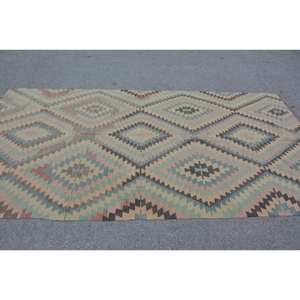 พรมขนสั้นสไตล์ตุรกีโบราณขนาด5.1 x 10.1ft ขนแกะสีเขียวน้ำเงินและยางรองหลังสำหรับห้องนั่งเล่นหรือโถงทางเดิน9x12 - Product Image 3