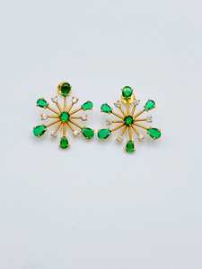 Pendientes de Plata de Ley 925 Hechos a Mano, Chapados en Oro de 14K, con Circonita Verde, Joyería de Lujo con Cristales en Forma de Pera - Product Image 3