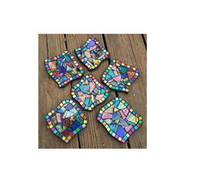 Sous-verre carré en mosaïque, Durable, meilleur sous-verre, carreaux uniques pour boisson, taille personnalisée, prix bon marché, échantillon gratuit - Product Image 2