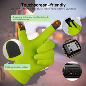 Men Warm Grip Running Gloves Lightweight Winter Style Designed With Smooth Polyester And <b>Water</b> Resistant Exterior - Product Image 4