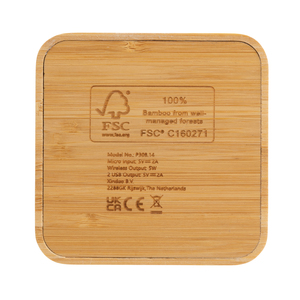 Stazione di ricarica Wireless di bambù personalizzata con porta USB - Product Image 5