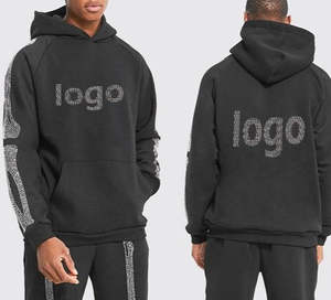 Men Winter Hooded <b>Rhinestone</b> Tracksuit Breathable Comfortable Anti-Wrinkle 100% Cotton Fleece Lining Hot Selling Trending - Product Image 3