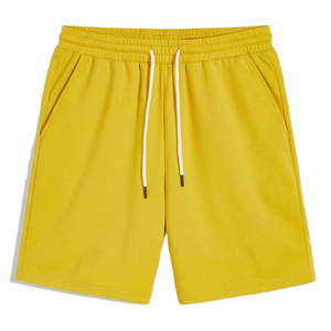 Shorts cargo décontractés pour hommes, motif uni, tissu 100% coton, respirant et à séchage rapide, taille élastique réglable - Product Image 1