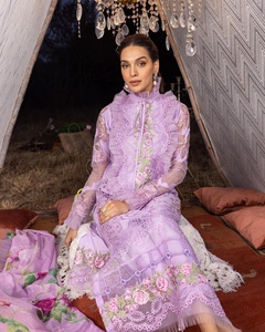 2023 Lila diseñador de lujo inspirado pakistaní indio Bollywood boda Sari Salwar Kameez traje de fiesta hecho de césped de seda - Product Image 3