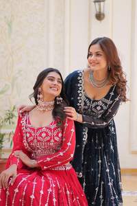 Modern Heavy Fox Georgette Lehenga Choli con cinturón de trabajo de secuencia de bordado completamente cosido para colección de bodas - Product Image 5