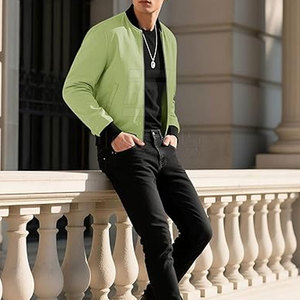 <b>Casual</b> Winter Wear <b>Men</b> Bomber <b>Jacket</b> Fashion Outerwear <b>Lightweight</b> Windproof Daily Wear <b>Men's</b> <b>Jackets</b> - Product Image 5