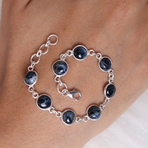 Pietersite Spinner de Plata de Ley 925, pulsera de tenis, piedras preciosas hechas a mano, joyería de diseñador Natural de la mejor calidad, regalo de boda - Product Image 2