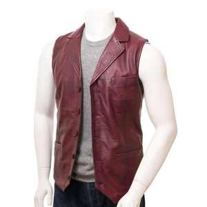 New Arrival Men Biker Real Cowhide Leather Vest Body Protection Leather Vest High Quality for Men Made by <b>Maximize</b> Wear - Product Image 1