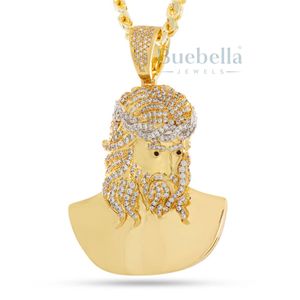 Luxe glacé 3D pour Jésus pendentif collier nom personnalisé lien cubain Hip Hop chaîne hommes rappeur Style argent Sterling Moissanite - Product Image 1