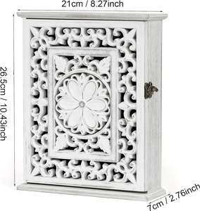 Porte-clés en bois pour crochets d'armoire murale cintres muraux porte-clés en bois décoratif rustique avec 6 clés - Product Image 6