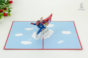 Super homme forme fait à la main Pop Up 3D carte de voeux artisanat prix le plus bas avec quantité en vrac - Product Image 4