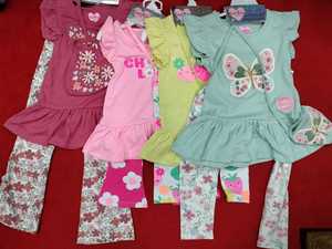 ชุดเสื้อผ้า2ชิ้นสำหรับเด็กผู้หญิงวัยหัดเดินชุดเสื้อคลุมและเลกกิ้งแบบกำหนดเองสำหรับฤดูร้อน - Product Image 4