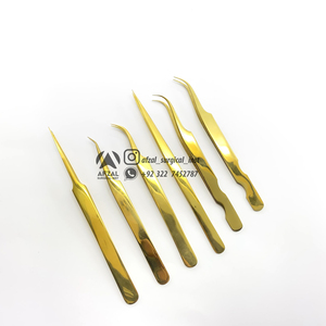 Pinzas de extensión de pestañas puntiagudas finas de acero inoxidable sostenible 2025, herramienta de recogida de pestañas de volumen con revestimiento de Color - Product Image 3