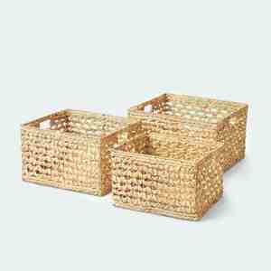 Panier de rangement en jacinthe d'eau tissé à la main de haute qualité pour la décoration de la salle de bain directement fabriqué au Vietnam - Product Image 1