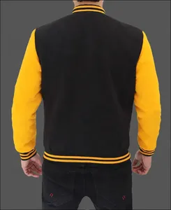Varsity Áo Khoác Tùy Chỉnh OEM Người Đàn Ông Của Dày Varsity Áo Khoác Nút Túi Unisex Letterman Thêu Bóng Chày Cao Đẳng Jack - Product Image 2