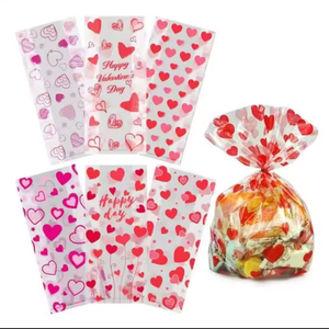 Sacs cadeaux pour la Saint-Valentin Sacs à bonbons OPP en plastique cellophane avec attaches torsadées - Product Image 1