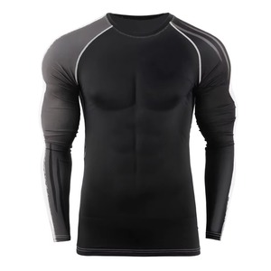 Camisetas de Compresión Deportivas Transpirables de Alta Calidad para Hombre, Manga Larga, Poliéster/Spandex, Servicio OEM Personalizable - Product Image 2