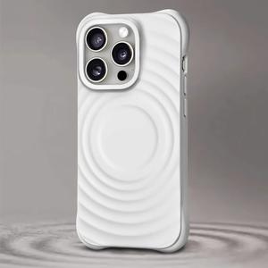 Funda de teléfono de silicona TPU magnética de lujo ultrafina a prueba de golpes con patrón de onda 3D para iPhone 16 Promax 16 Plus 15 14 13 - Product Image 1
