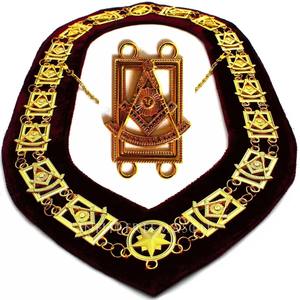 Maestro masónico Mason collar de cadena Masonic Regalia Caballeros Templarios Metal Golden Chain Collar Purple Bass - Product Image 1