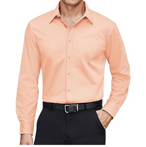 Camisa de Vestir de Manga Larga para Hombre, Color Sólido, 100% Algodón, Cómoda, Formal, de Negocios, Corte Regular, para Trabajo y Oficina, Transpirable - Product Image 1