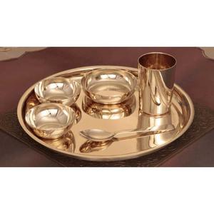 Juego Thali de cobre de calidad superior con superficie lisa de material de larga duración perfecto para servir comidas, uso en la cocina y regalar - Product Image 3