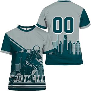 Nuevo conjunto deportivo para hombre transpirable nombre personalizado Fans uniforme Kit fútbol americano gráfico camiseta con mangas cortas - Product Image 5