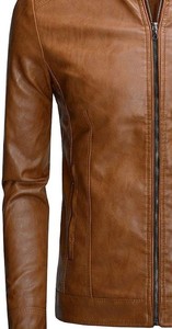 Chaqueta de Cuero Acolchada Personalizada de Alta Calidad con Forro Interior de Piel Sintética, Capas de Cuero Luxel con Botones y Cierre de Cremallera - Product Image 3