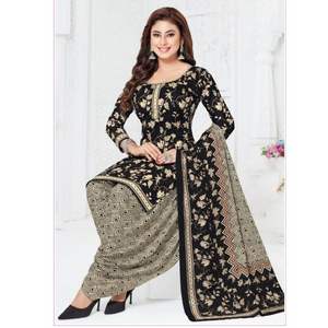 Conjunto de Material de vestido estampado elegante, tela suave estirable sin arrugas, parte superior inferior Dupatta para una fiesta diaria cómoda y festiva - Product Image 6