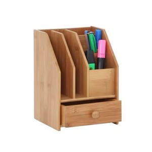 Portalápices de madera duradero, soporte de escritorio, organizador de almacenamiento múltiple para oficina, hogar, estudio, elegante accesorio elegante - Product Image 1