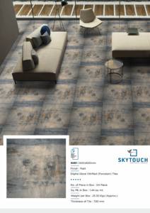 Cream Ivory 60x60cm Porcelain Floor Tiles Highly Durable <b>Wooden</b> <b>Strip</b> with Marble Look for Indian Usage - Product Image 4