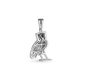 Belle Moissanite Blanc Forme Ronde Diamant Pendentif En Argent Sterling Hibou Moissanite Pendentif Personnalisé HIP HOP Bijoux - Product Image 3